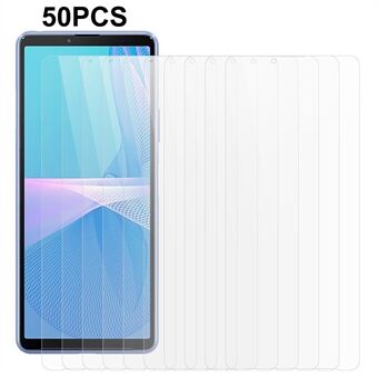 50 Stks / set Voor Sony Xperia 10 III Lite / 10 III 5G 2.5D 0.3mm Screen Protector Gehard Glas Ultra Clear Film