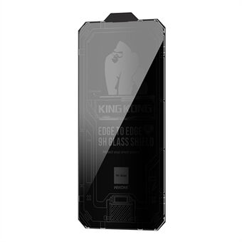 WEKOME King Kong Vacha-serie voor iPhone 14 Pro Anti- Spy 9D gebogen hoge aluminium-silicium glazen schermbeschermer