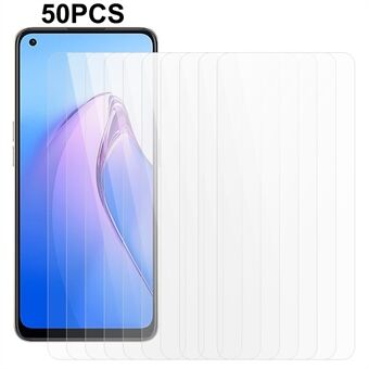 50 stuks ultraheldere schermbeschermer voor Oppo Reno8 4G, gehard glas volledige lijm telefoonschermfilm