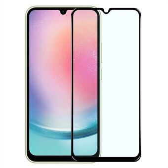 NORTHJO A+ voor Samsung Galaxy A24 4G telefoon volledig schermbeschermer zijdedruk hoge aluminium-silicium glasfilm - zwart