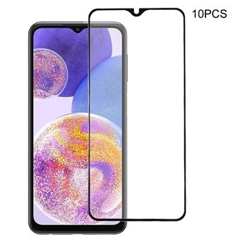 10 stks Gehard Glas Film voor Samsung Galaxy A24 4G, Zijde Afdrukken Zwarte Edge Volledige Lijm Screen Protector