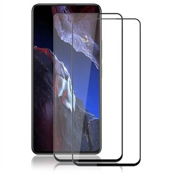 AMORUS 2-delige schermbeschermer voor Xiaomi Poco F5 Pro 5G / Redmi K60 5G / K60 Pro 5G zijdedruk gehard glasfilm - zwart