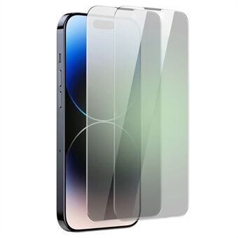 BASEUS 2 stuks screenprotector voor iPhone 14 Pro Max, anti-groene-straling oogbescherming gehard glasfolie met stof filter