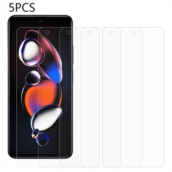 5 stks / set voor Xiaomi Poco X4 GT 5G / Redmi K50i 5G / Note 12T Pro 5G / 11T Pro 5G / 11T Pro + 5G Gehard Glas Screen Protector 2.5D 0.3mm Anti-explosie Film