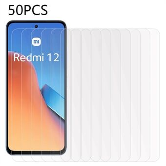 50 stuks telefoonschermbeschermer voor Xiaomi Redmi 12 4G, gehard glas volledige lijm HD Clear Screen Film