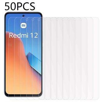 50 stuks voor xiaomi redmi 12 4g gehard glas schermbeschermer anti-explosie hd heldere telefoonschermfilm