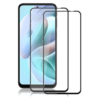 AMORUS 2 stuks voor Motorola Moto G31 4G / G41 4G volledige dekking schermbeschermer zijdedruk volledige lijm gehard glasfilm - zwart