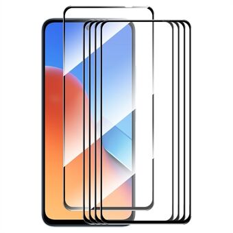 ENKAY HOED Prince 5PCS voor Xiaomi Redmi 12 4G Zijdedruk Telefoon Screen Film 9H 2.5D 0.26mm Hoge Aluminium-silicium Glas Protector