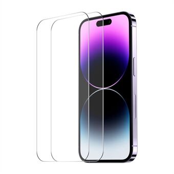 ENKAY HOED Prince 2 Stuks Voor iPhone 15 Pro Hoog Aluminium-silicium Glas 0.26mm Screen Protector 9H 2.5D Film