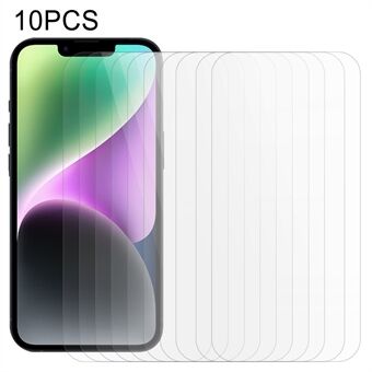 10 stks 2.5D Arc Edges Film voor iPhone 15 Plus , dikke lijm Ultra Clear Gehard Glas Screen Protector