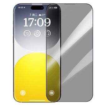 BASEUS Sapphire Series voor iPhone 15 Pro Anti-spion Gehard Glasfolie Schokbestendige Telefoon Screen Protector