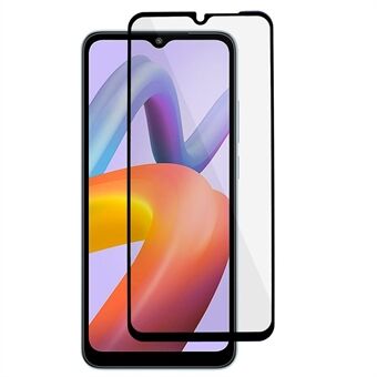 Screenprotector voor Xiaomi Redmi A1 4G / A2 4G, zijdedruk Zwarte Edge Volledige dekking Volledige lijm Gehard glasfilm