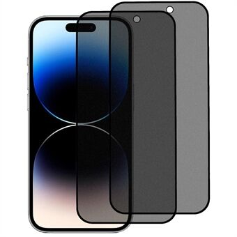 2 Stuks 180-graden Anti- Spy Screen Protector voor iPhone 15 Pro Max Matte Volledige Dekking Gehard Glas film met Anti-stof Netto