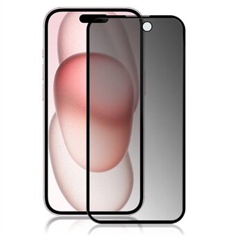 MOCOLO Voor iPhone 15 Plus Gehard Glas Schermbeveiliging Volledige Lijm 3D Boogrand Anti-Spy Schermfolie