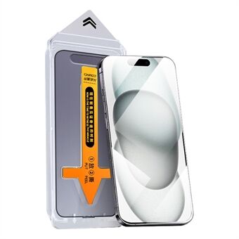 RURIHAI Voor iPhone 15 Plus Schermbeschermer Volledige Dekking AGC Glas HD Helder Gemakkelijke Installatie Film