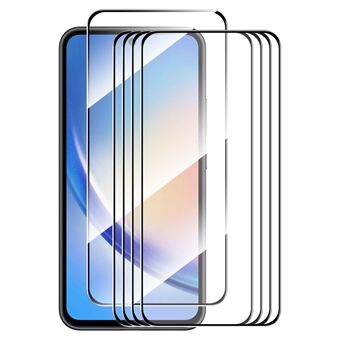 ENKAY HAT PRINCE 5 stuks voor Samsung Galaxy A55 5G Hoge aluminium-siliconen glazen film met zijden afdruk 9H 2.5D schermbeschermer