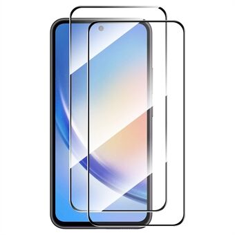 ENKAY HAT PRINCE 2 stuks voor Samsung Galaxy A55 5G schermbeschermer Zijdeprint 2.5D Hoogwaardig Aluminium-silicium Glazen Film