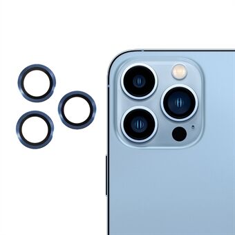 RURIHAI Metalen Frame Gehard Glas Camera Lens Cover Film voor iPhone 13 Pro Max 6.7 Inch / iPhone 13 Pro 6.1 Inch