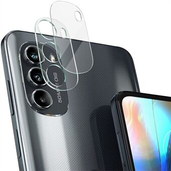 IMAK Voor Motorola Moto G82 5G Geïntegreerde Camera Lens Protector Ultra Clear Gehard Glas Lens Film + Acryl Lensdop