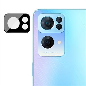 IMAK Voor Oppo Reno7 Pro 5G slijtvaste Camera Lens Protector Gehard Glas Bubble-Free Film (Zwarte Versie)