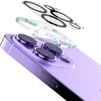 IMAK anti- Scratch lensbeschermer voor iPhone 14 Pro / 14 Pro Max, gehard glas cameralensfilm + acryl lensdop