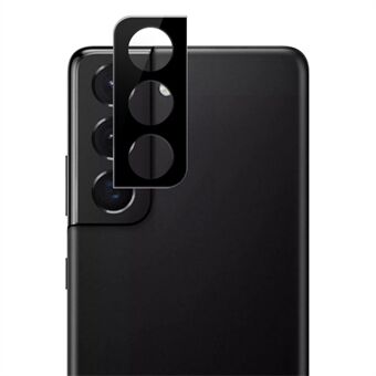 AMORUS cameralensbeschermer voor Samsung Galaxy S21 5G / S21 + 5G, anti-stof zijdedruk HD helder gehard glazen lensbeschermfolie - zwart