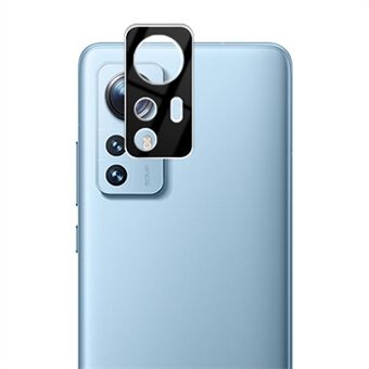 AMORUS anti- Scratch cameralensbeschermer voor xiaomi 12X 5G / 12 5G, anti-stof zijdedruk HD helder gehard glazen lensbeschermfolie - zwart