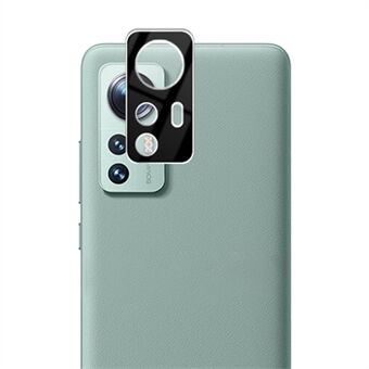 AMORUS Silk Printing cameralensbeschermer voor Xiaomi 12 Pro 5G, onbreekbaar HD helder gehard glazen lensbeschermfolie - zwart