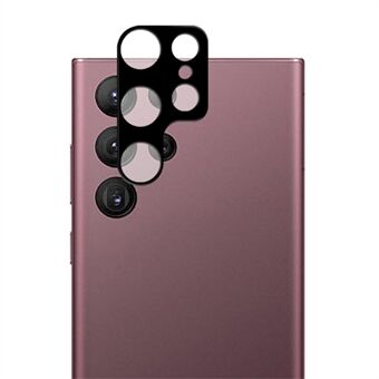 AMORUS voor Samsung Galaxy S23 Ultra Silk Printing cameralensbeschermer Anti-explosie HD gehard glas lensbeschermfolie - zwart