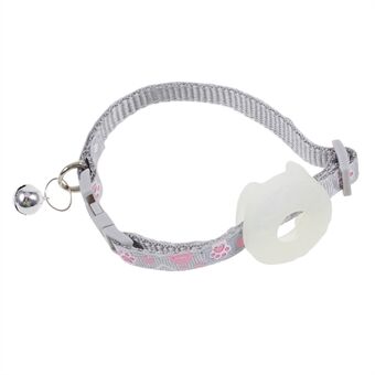 Voor Airtag Tracker beschermende siliconen hoes verstelbare kat puppy halsband met bel