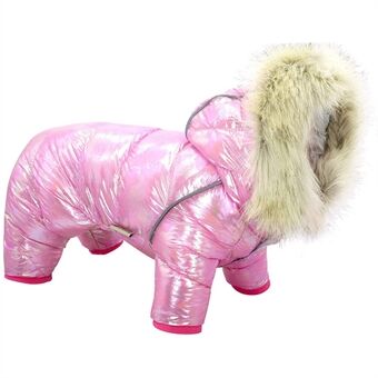 TG-CL061 Hond Kleurrijke Laser Hoodie Jas Waterdichte Winter Puppy Uitloper Kostuums