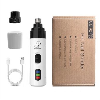 SMEHNSER H02044 2 snelheden Pet Nail Grinder USB Oplaadbaar Laag geluidsniveau Kat Hond Elektrische nagelknipper