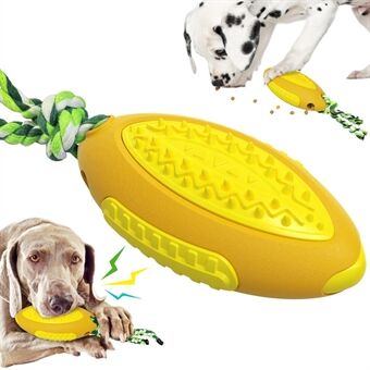 GLQ-05 Food Treat Dispensing Dogs Chew Toy TPR Pet Squeaky Toy met geluid voor hondenreiniging Tanden Rugby Ball Tool (met FDA, BPA-vrij)