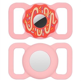 Donut siliconen hoesje voor AirTag draadloze tracker beschermhoes voor honden/katten huisdieren (vierkant type)