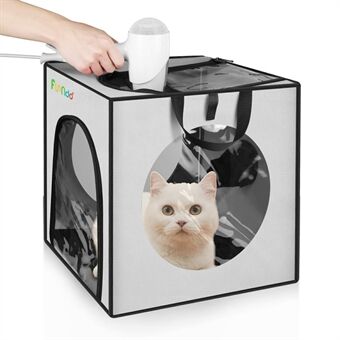 FUNADD FA2001 600D Nylon Huisdier Droogkist Hond Kat Haardroogbox met Doorzichtig PVC Venster