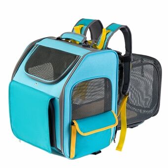 QS-084 Uitbreidbare Pet Carrier Rugzak Oxford Doek Kleine Hond Carrier Schouders Tas Ademende Mesh Pet Handtas