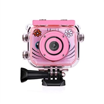 AT- Kids 2 inch LCD-scherm Mini kindercamera 12MP HD draagbare kindercamera camcorder met ingebouwde game Waterdichte behuizing (zonder TF-kaart)