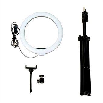 26 cm LED Selfie Ring -lamp + 1,6 m standaard + telefoonhouderset voor live-uitzending / wenkbrauwtattoo