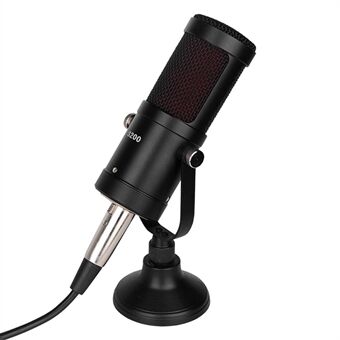 S200-opnamecondensatormicrofoon met basis voor het streamen van chat-k-nummers