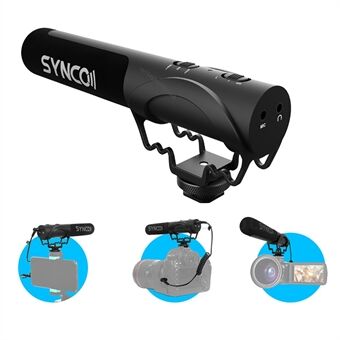 Synco Mic-M3 Video Shotgun Live-streaming Cardioïde microfoon met schokbeugel voor DSLR\'s / camcorders / smartphones / tablets / laptops