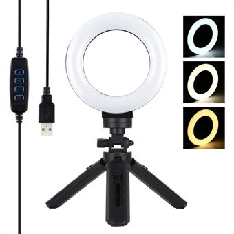 PULUZ PKT3058B 4,7-inch 12 cm USB 3 standen Dimbaar Vloggen Fotografie Video LED- Ring + standaardmontagekit