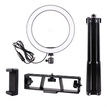 Ring fotografie Invulverlichting set [Ring +160 cm Stand+2 telefoonclip beugels]