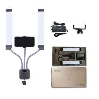 KN176 Dubbele arm 3000K-6000K LED-lamp Draagbare camera Selfie-verlichtingsset voor uitzending, film, fotografie - EU-connector