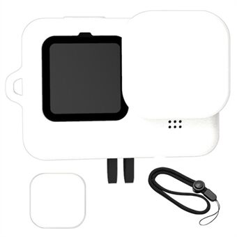 Voor GoPro 9/10 Action Camera Silicone Cover Anti-drop Beschermhoes met Lens Cover en Anti-verloren Touw: