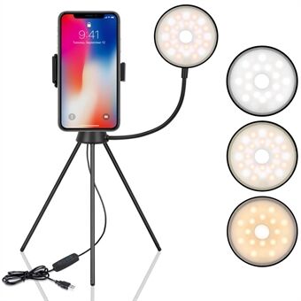 NS-08 LED- Ring met standaard Telefoonclip Dimbare Selfie-vullamp Schoonheidsfotografie Licht voor livestream