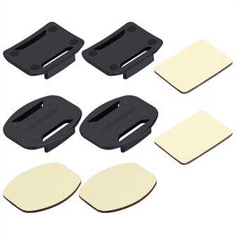 PULUZ 2 stuks gebogen oppervlakbevestigingen + 2 stuks vlakke oppervlakbevestigingen + 4 stuks zelfklevende montagestickers voor GoPro Hero 6/5/5 sessie / 4 sessie