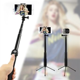 Handheld Selfie Stick Uitschuifbare Monopod met Bluetooth-afstandsbediening en statief voor GoPro Camera Cellphone