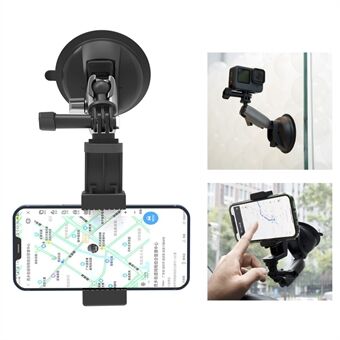 TELESIN TE-SUC-010 Auto Telefoon Houder Zuignap 360 ° Verstelbare Universal 1/4 Standaard Adapter voor GoPro Insta360 Osmo Actie Camera