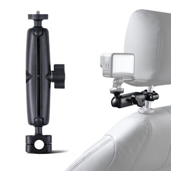 AT1236 360 Graden Draaibare Hoofdsteun voor Auto Achteruitkijkspiegel Mount met Schroef en Adapter voor GoPro Insta 360 Action Camera