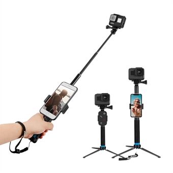 TELESIN GP-MNP-090-S voor GoPro Hero 8 Action Camera Aluminium Selfie Stick Intrekbare Handheld Telescoop Staaf Stand Montage Stand